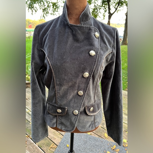 Charcoal Velour Women's Blazer - Picture 1 of 3